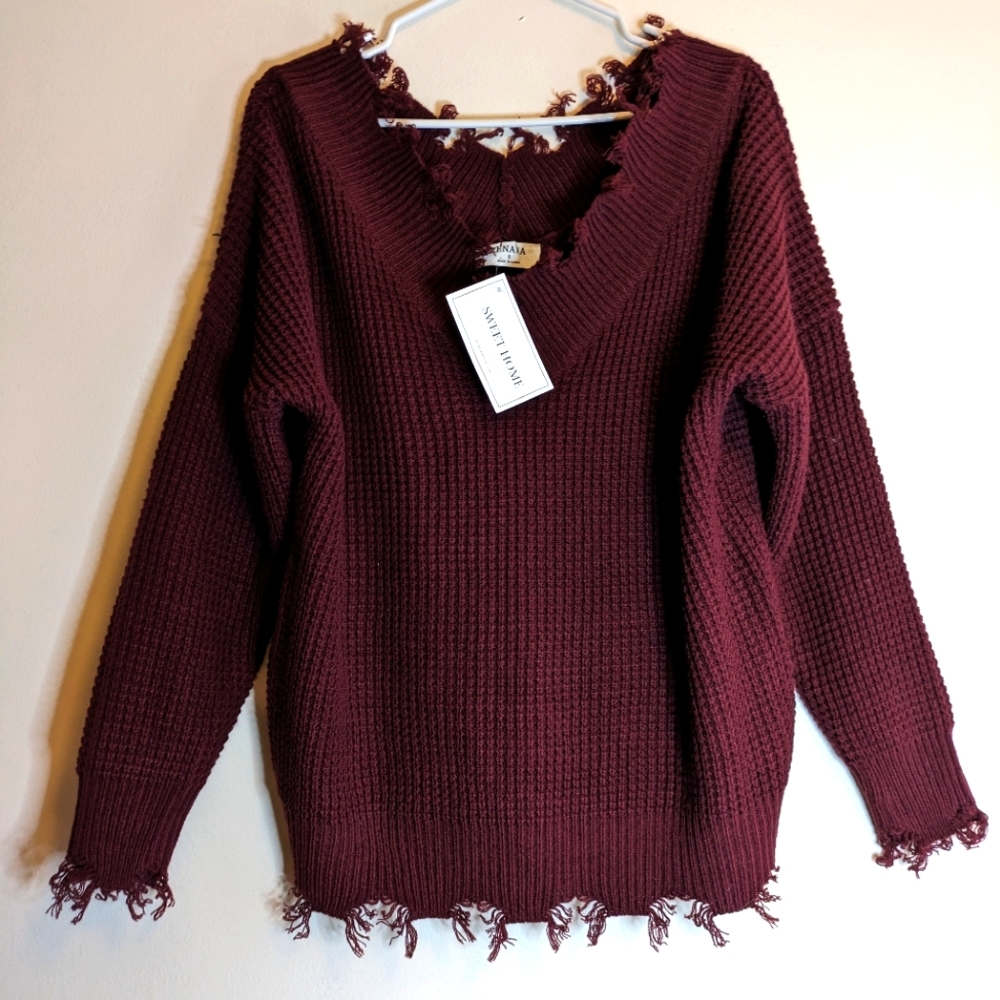 NWT    Perfect for fall and winter. Distressed sweater.   sm - lg